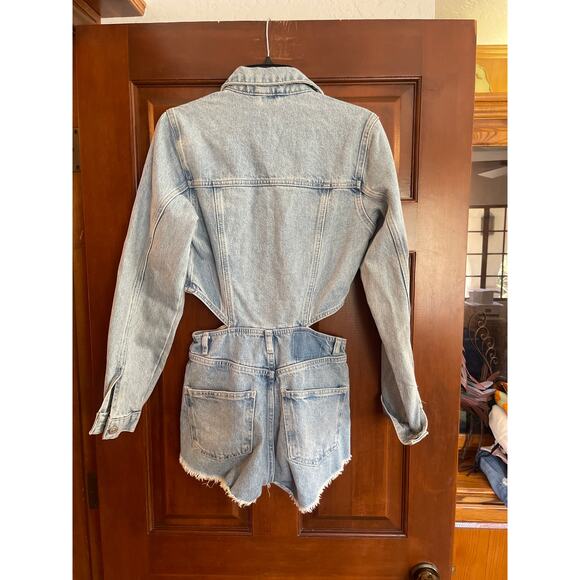 Zara cut out long sleeve denim romper XS - Picture 6 of 6